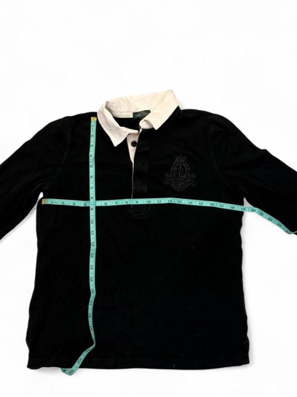 Black Polo Shirt with Contrast Collar